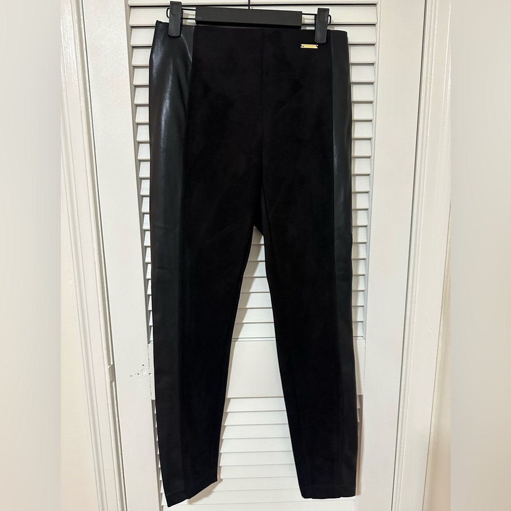 NWT Marc New York Marc Andrew Faux Leather and Suede Black Pants, XS